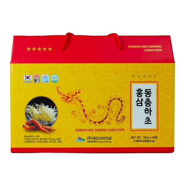Nước Hồng Sâm Đông Trùng Hạ Thảo DAESAN 20 gói 70ml – Tăng Cường Sức Khỏe, Quà Biếu Cao Cấp