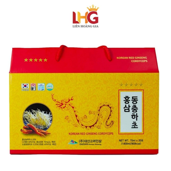 Nước Hồng Sâm Đông Trùng Hạ Thảo DAESAN 20 gói 70ml – Tăng Cường Sức Khỏe, Quà Biếu Cao Cấp