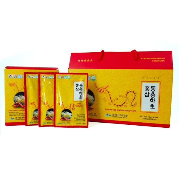 Nước Hồng Sâm Đông Trùng Hạ Thảo DAESAN 20 gói 70ml – Tăng Cường Sức Khỏe, Quà Biếu Cao Cấp