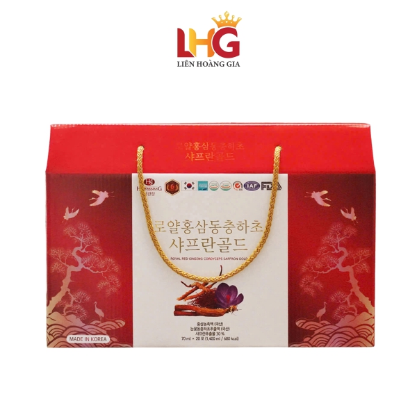 Nước Hồng Sâm Gold Hoàng Gia Đông Trùng Saffron – Tinh Túy Thảo Dược Cho Cuộc Sống Thịnh Vượng