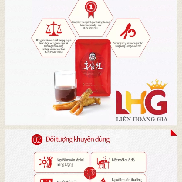 Nước Hồng Sâm WON KGC 70ml x 30 Gói – Tăng Cường Sinh Lực, Chính Hãng Hàn Quốc