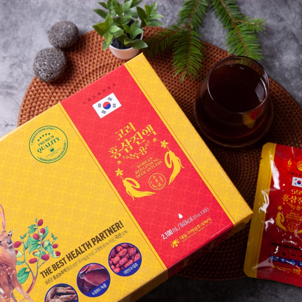 Nước Hồng Sâm Nhung Hươu Daedong (Hộp 30 Gói x 70ml) - Ích khí bổ huyết, tăng cường hệ miễn dịch và ổn định huyết áp toàn diện.