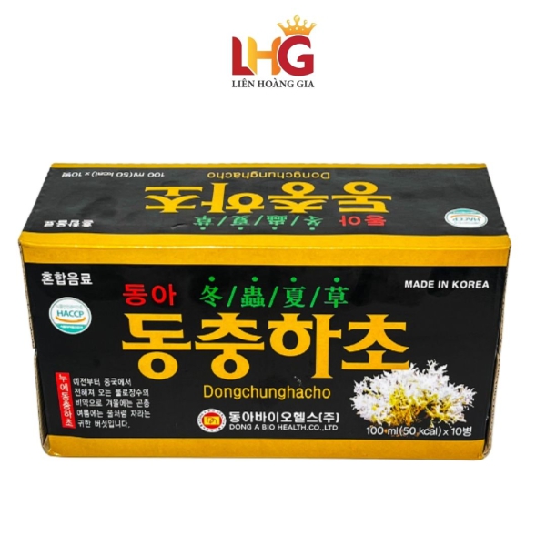 Nước Uống Đông Trùng Hạ Thảo DongA Hàn Quốc (Hộp 10 Chai) – Tăng Cường Miễn Dịch & Bảo Vệ Tim Mạch