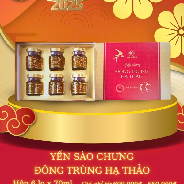 Yến Chưng Đông Trùng Hạ Thảo Hộp 6 Lọ – Bổ Dưỡng, Tăng Cường Sức Khỏe