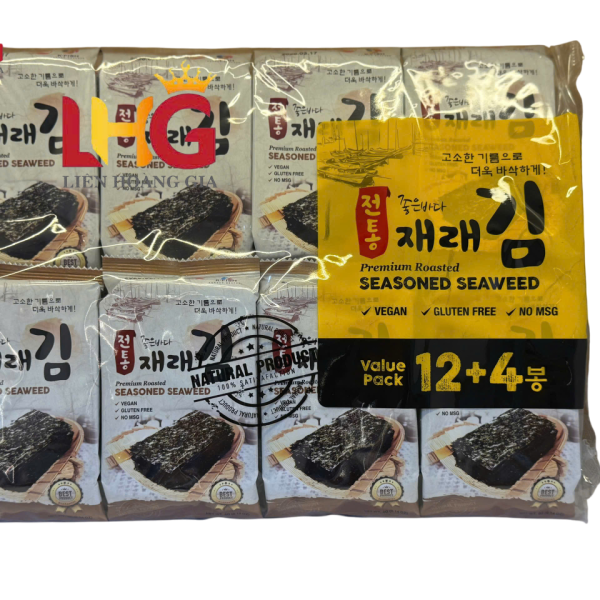 Rong Biển Ăn Liền KFish Vị Trà Xanh Nhập Khẩu Hàn Quốc Lốc 16 Gói – Giòn Ngon, Thanh Mát, Bổ Dưỡng