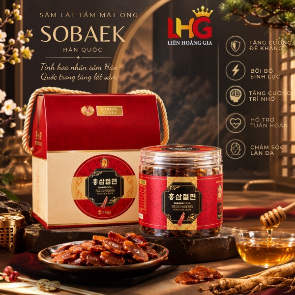 Sâm Lát Tẩm Mật Ong Sobaek Hàn Quốc Hộp Nhựa 200g – Giải Pháp Bồi Bổ Tiện Lợi, Năng Lượng Vàng Cho Mọi Gia Đình