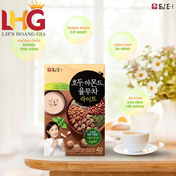 Bột ngũ cốc không đường tinh luyện ăn kiêng Damtuh hộp 40 gói 18g