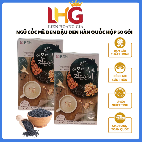 Bột Ngũ Cốc Hàn Quốc Damtuh Vị Mè Đen Hộp 40 gói 800g