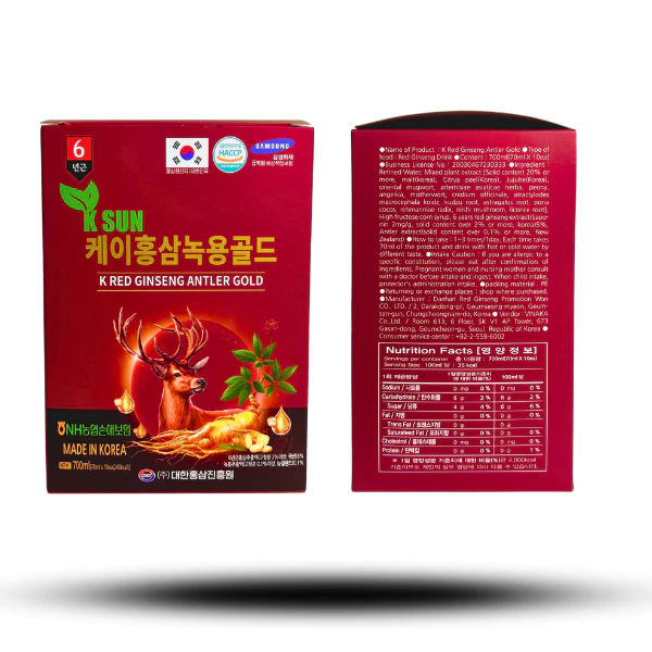 Nước Hồng Sâm Nhung Hươu Hàn Quốc KSun Nonghyup Hộp 20 Gói x 70ml