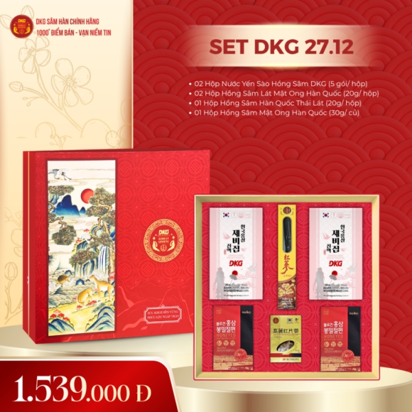 Set Quà Tết DKG.12 Cao Cấp – Hộp Quà Biếu Sức Khỏe Hoàng Cung Hàn Quốc