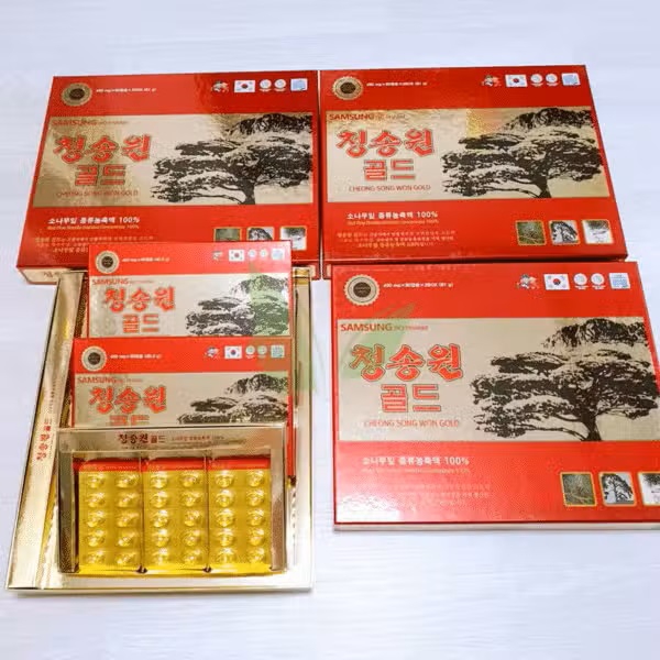 Tinh Dầu Thông Đỏ Cheong Song Won Gold Samsung 180 Viên Chính Hãng Hàn Quốc