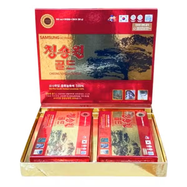 Tinh Dầu Thông Đỏ Cheong Song Won Gold Samsung 180 Viên Chính Hãng Hàn Quốc