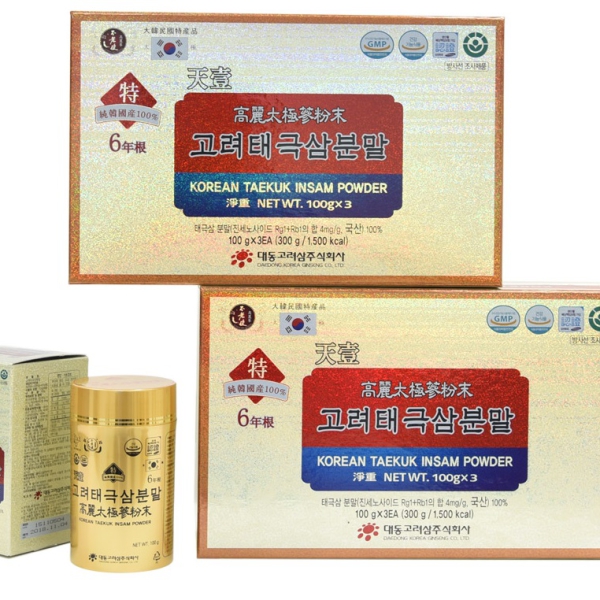Bột Thái Cực Sâm Daedong Korean Taekuk Insam Powder (300g) - Bồi bổ thể lực, tăng cường trí nhớ và hỗ trợ ổn định tim mạch huyết áp.