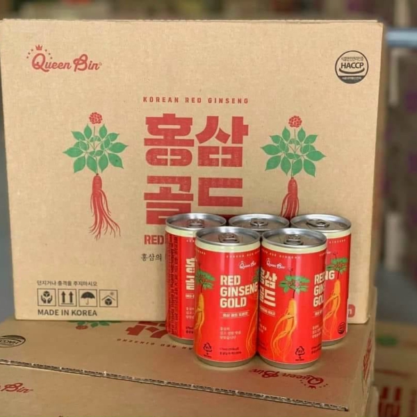 Nước Hồng Sâm Queen Bin Hàn Quốc Dạng Lon 30 x 175ml Chính Hãng - Bồi Bổ Sức Khỏe