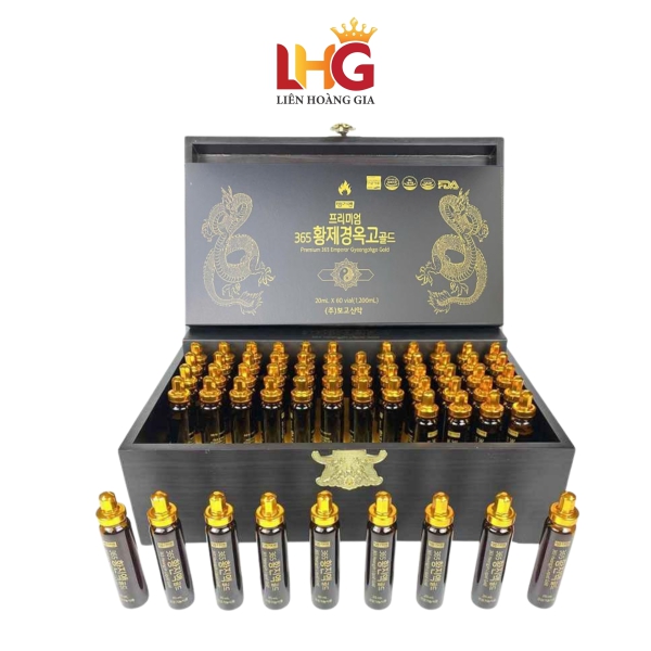 Tinh Chất Đông Trùng Premium 365 Emperor Gyeongokgo Gold (Hộp 60 Ống x 20ml) – Bồi Bổ Toàn Diện, Quà Tặng Sức Khỏe Cao Cấp