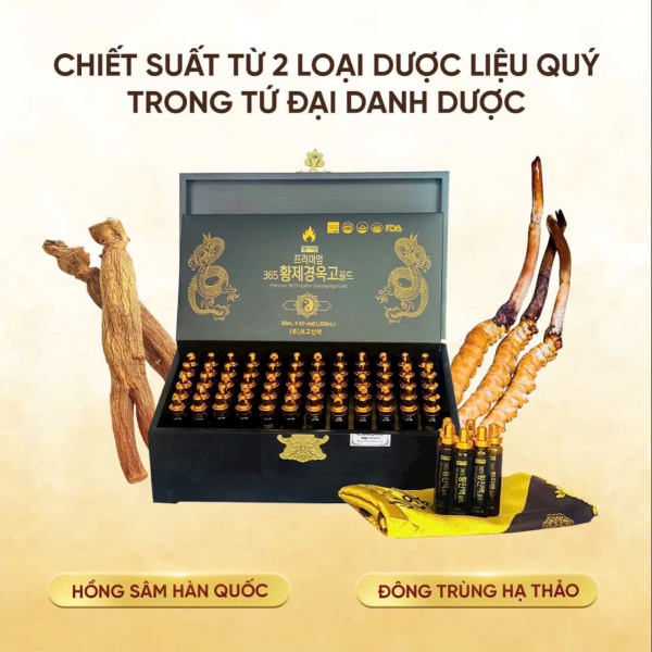 Tinh Chất Đông Trùng Premium 365 Emperor Gyeongokgo Gold 60 Ống Hàn Quốc – Bồi Bổ Toàn Diện, Quà Tặng Sức Khỏe Cao Cấp