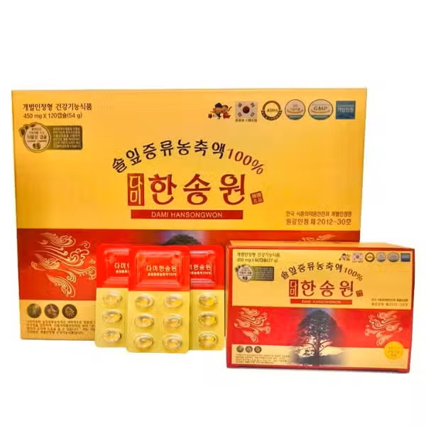 Tinh Dầu Thông Đỏ Chính Phủ Hàn Quốc Dami Hansongwon 60 Viên – Tăng Cường Sức Khỏe Toàn Diện