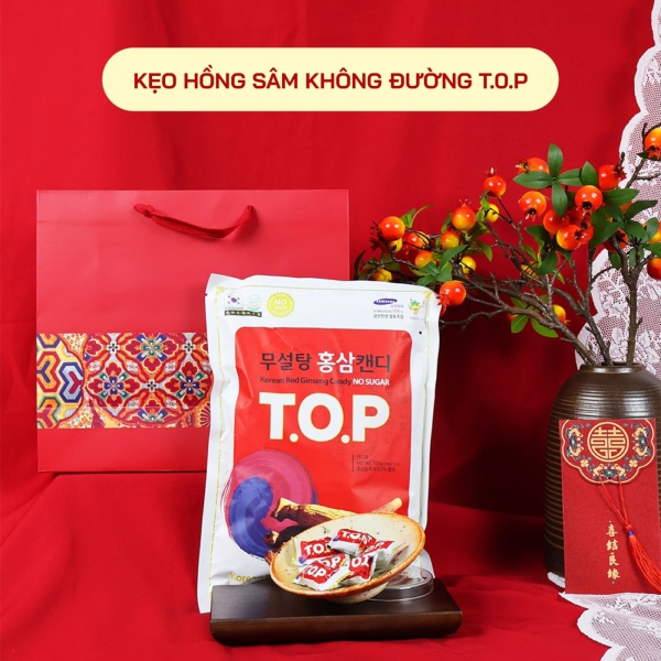 Kẹo Hồng Sâm T.O.P Daesan 500g – Kẹo Sâm Hàn Quốc Không Đường Cho Sức Khỏe