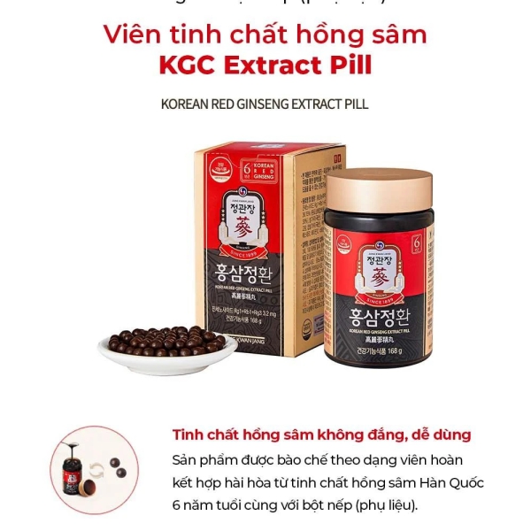 Viên Hồng Sâm KGC Extract Pill 168g | Món Quà Sức Khỏe Vàng Từ Jung Kwan Jang