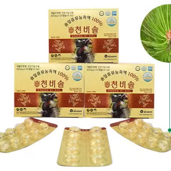 Tinh Dầu Thông Đỏ Chính Phủ Cheon Bi Sol 180 Viên Hàn Quốc Mới Nhất