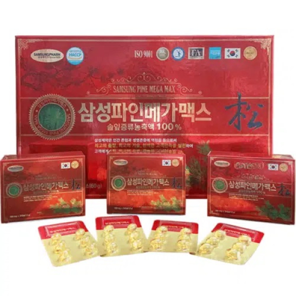 Tinh Dầu Thông Đỏ Pine Mega Max Samsung 120 Viên Hàn Quốc Chính Hãng