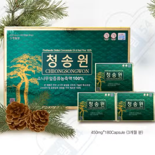 Tinh Dầu Thông Cheongsongwon 180 Viên: Giảm Mỡ Máu, Ổn Định Huyết Áp Hiệu Quả