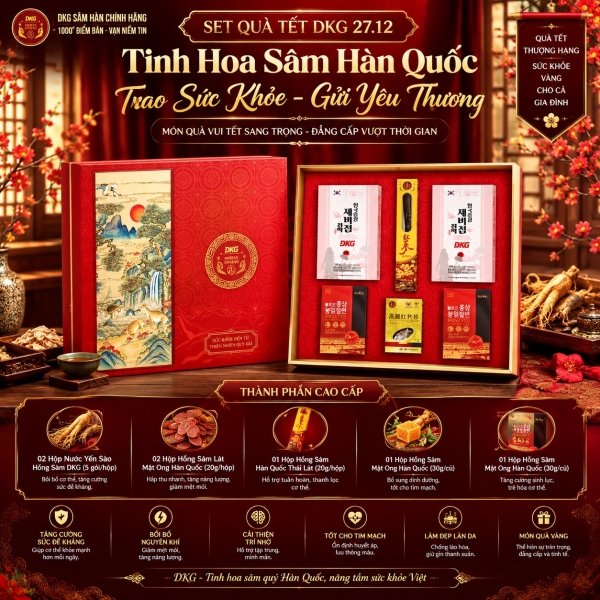 Set Quà Tết DKG.12 Cao Cấp – Hộp Quà Biếu Sức Khỏe Hoàng Cung Hàn Quốc