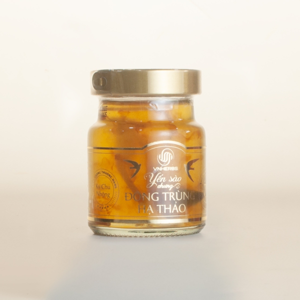 Yến Sào Chưng Đông Trùng Hạ Thảo Hộp Gỗ 8 Lọ – Quà Tặng Sức Khỏe Cao Cấp