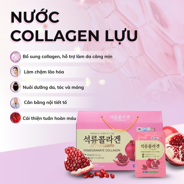 Đánh Thức Vẻ Đẹp Không Tuổi Với Nước Collagen Lựu Hàn Quốc Premium