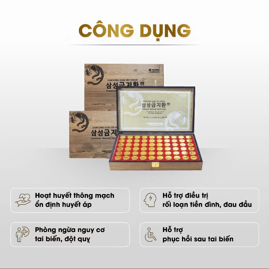 An cung bổ não hộp gỗ Samsung 60 viên Hàn Quốc