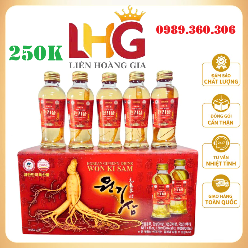 nước hồng sâm có củ wonkisam