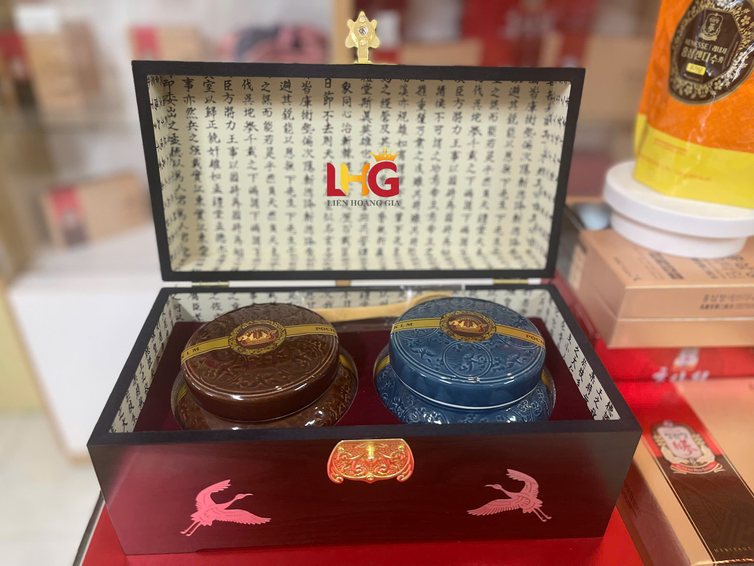 Cao hồng sâm hũ đôi Achimadang Hàn Quốc hộp gỗ