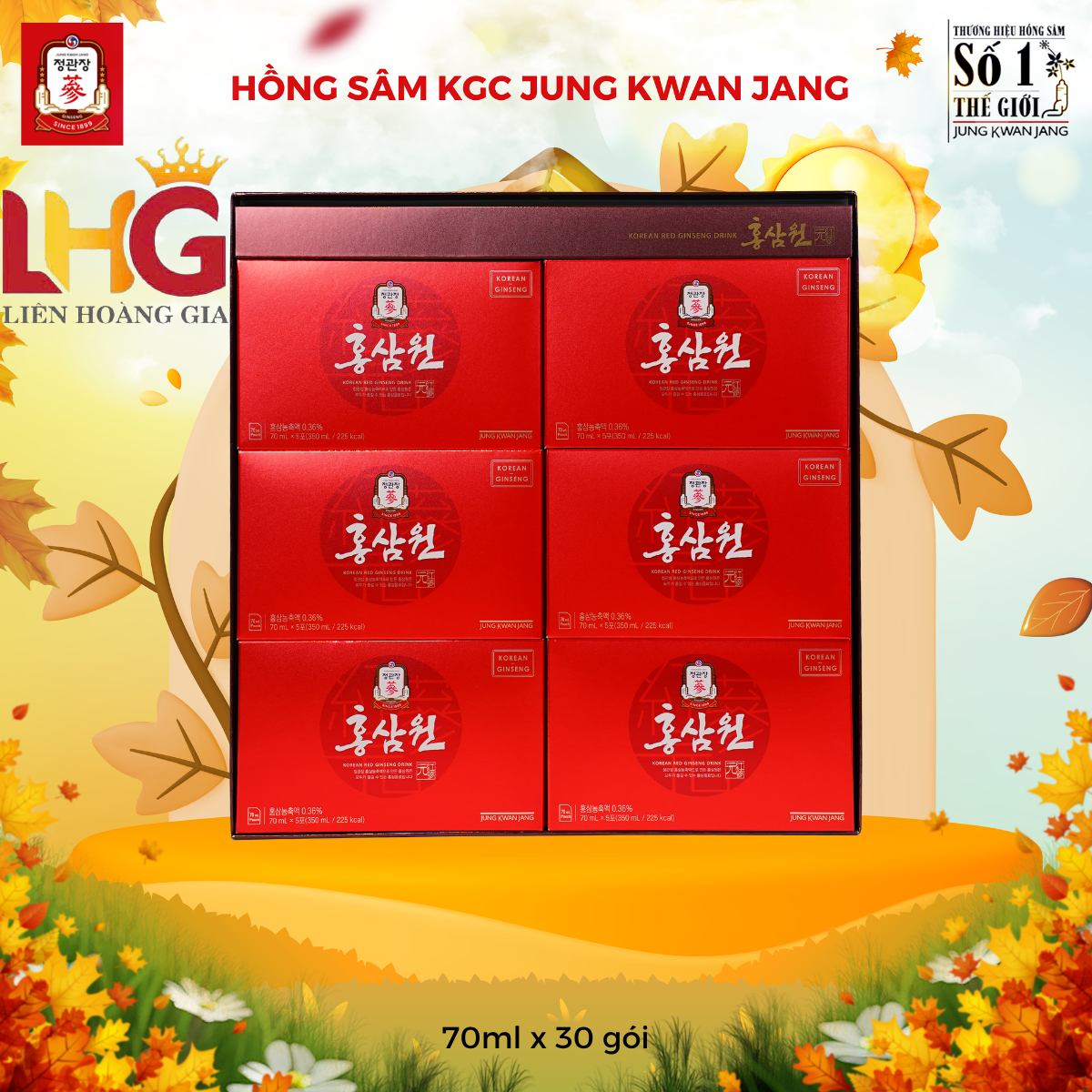 Hộp Nước Hồng Sâm Won KGC 70ml x 30 Gói Nhập Khẩu Từ Hàn Quốc