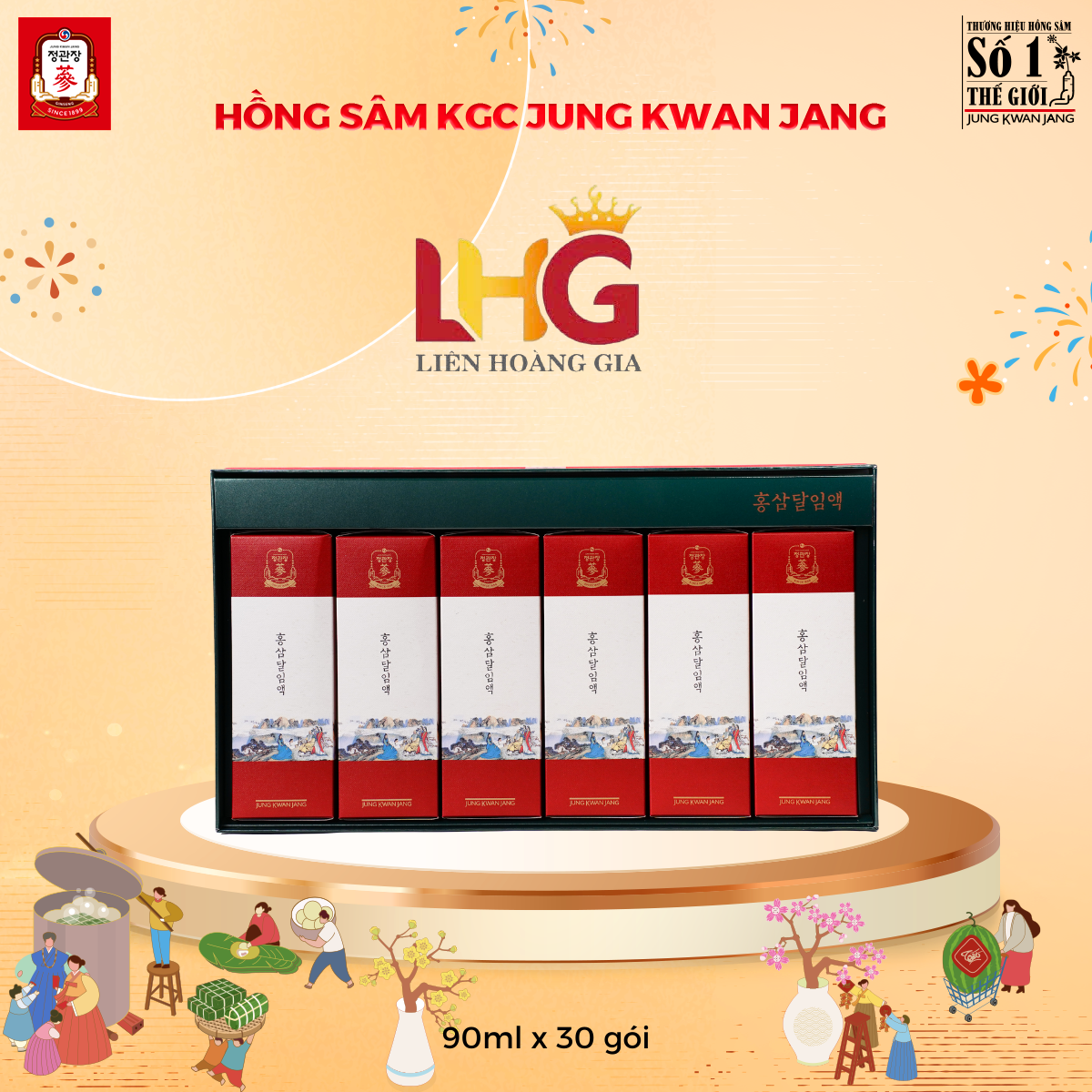 nuoc hong sam tinh khiet hao hang kgc pure extract 90ml x 30 goi