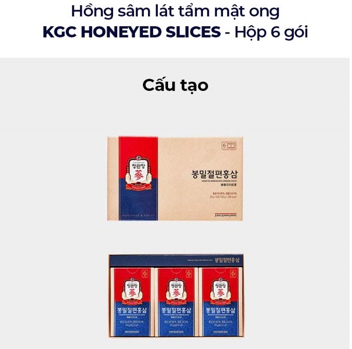 Tem chống giả và bao bì hồng sâm lát KGC tiêu chuẩn