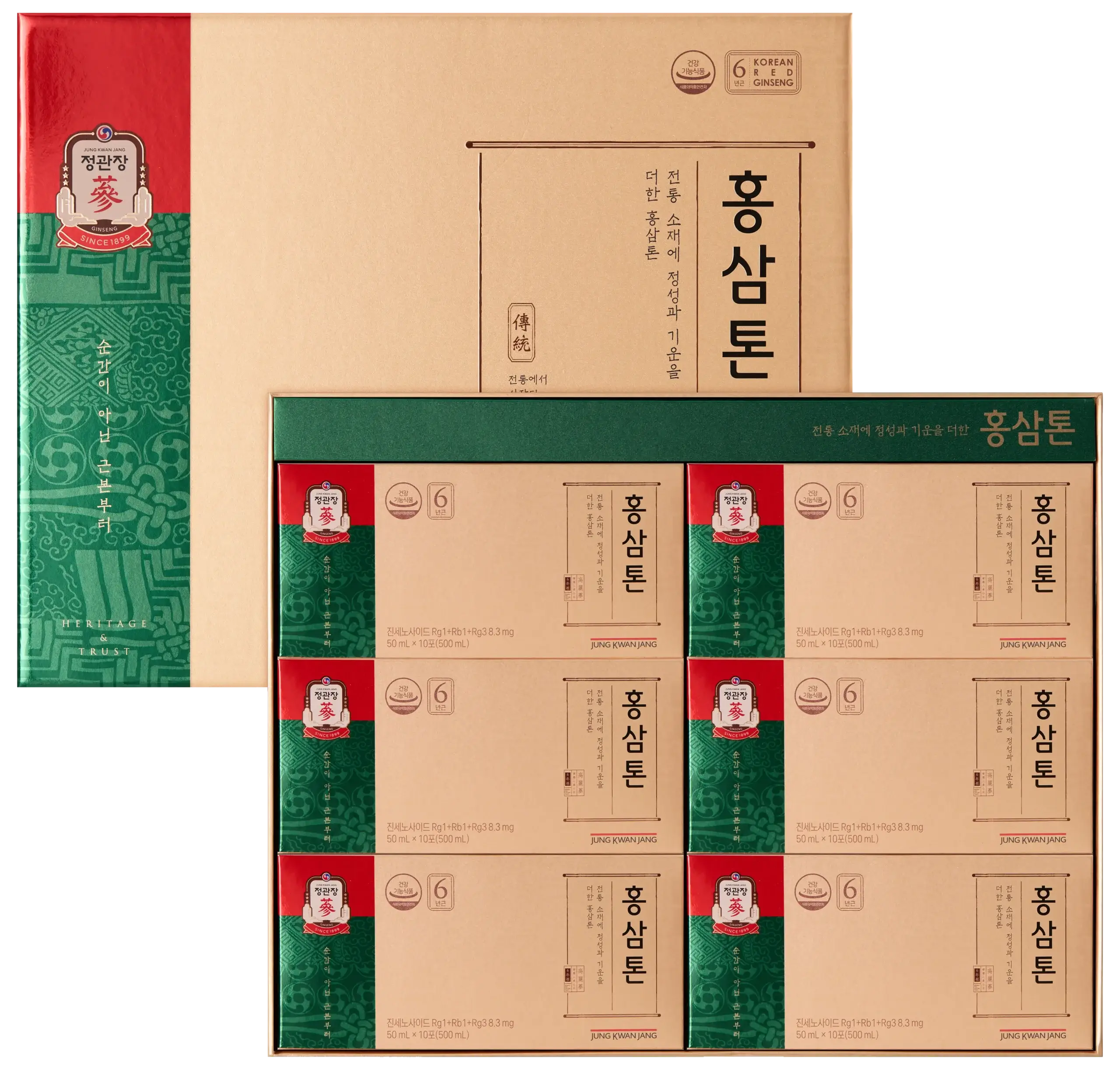 Hộp lớn Nước Hồng Sâm Pha Sẵn KGC Tonic Original 60 gói x 50ml