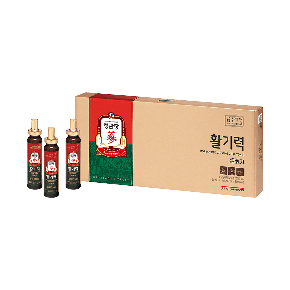 Hộp Nước Uống Hồng Sâm KGC Vital Tonic 10 ống x 20ml