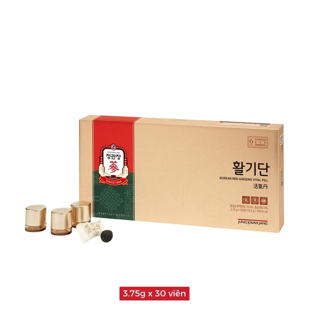 Bảng thành phần hồng sâm 6 năm tuổi và nhung hươu trong Vital Pill