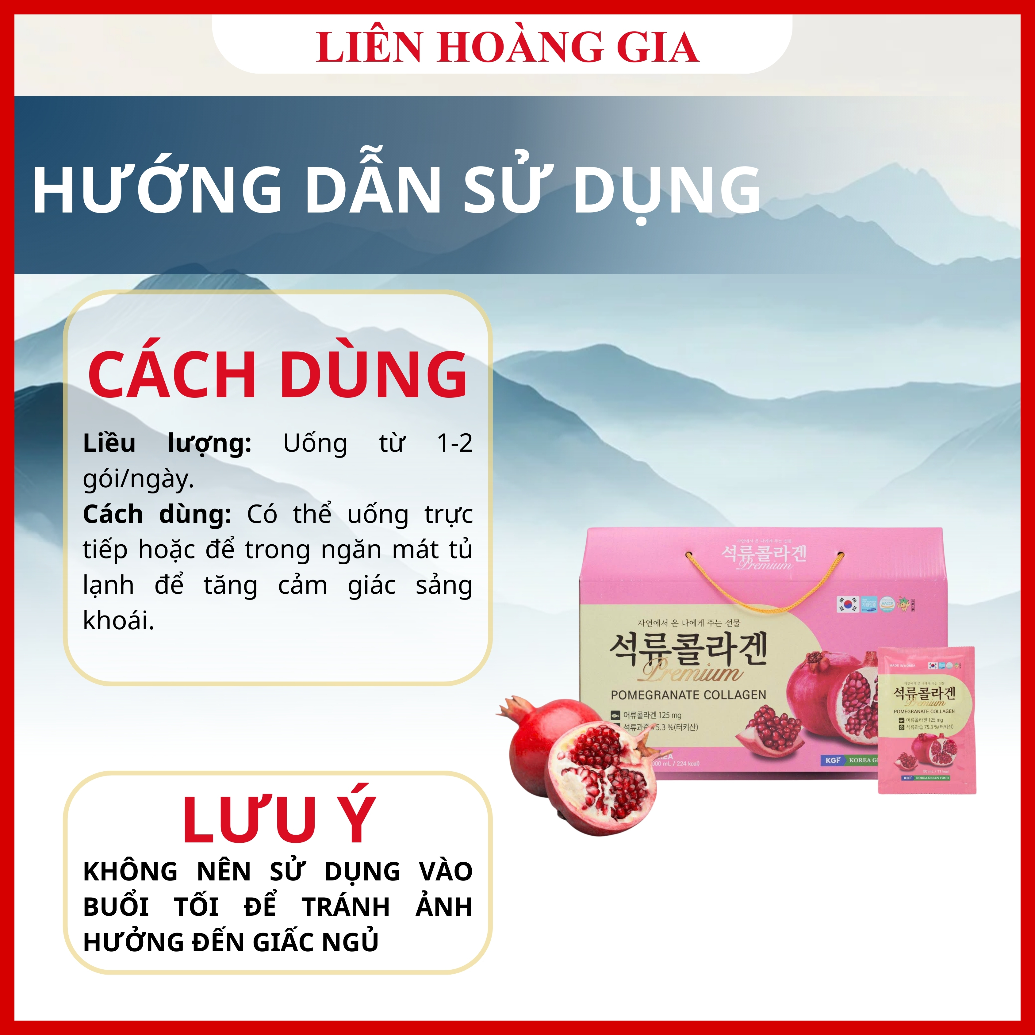 Hướng dẫn cách sử dụng Nước Collagen Lựu hằng ngày để đẹp da