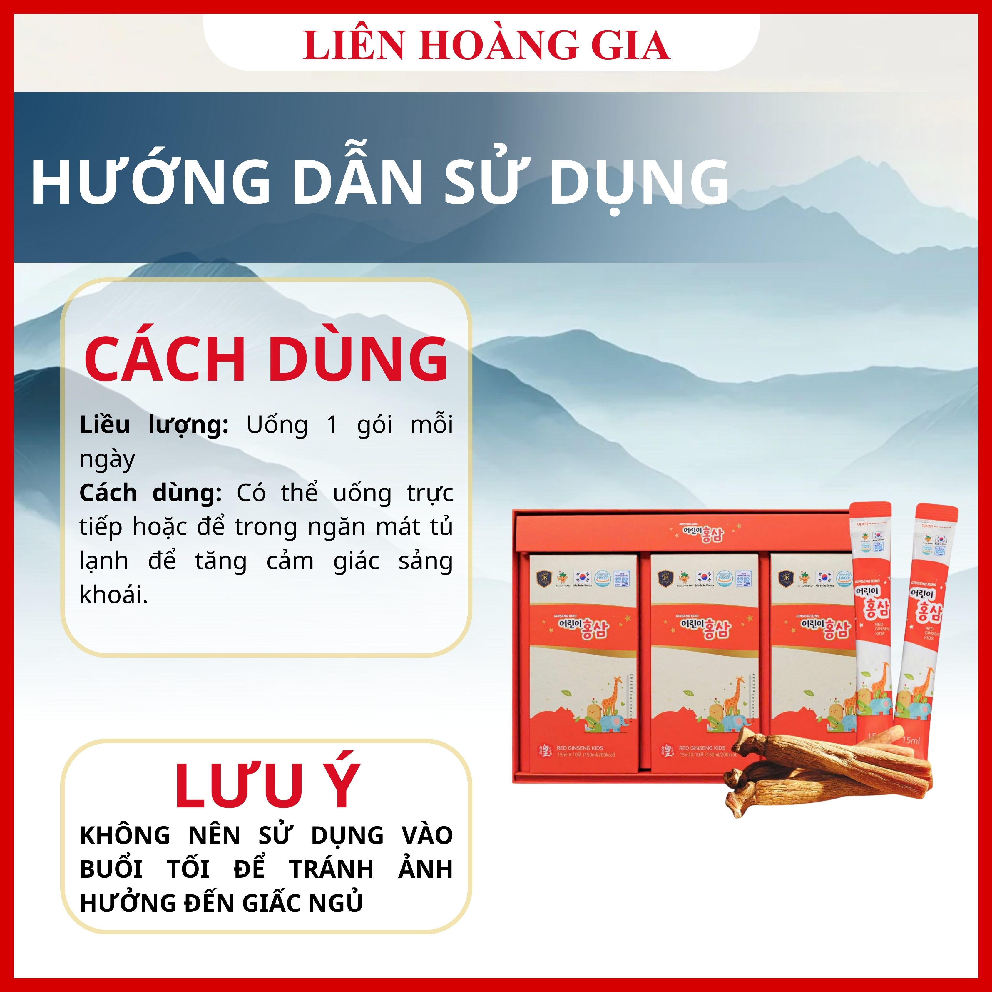 Hướng dẫn mẹ cho bé uống Hồng Sâm Baby HG BIO sau bữa ăn sáng