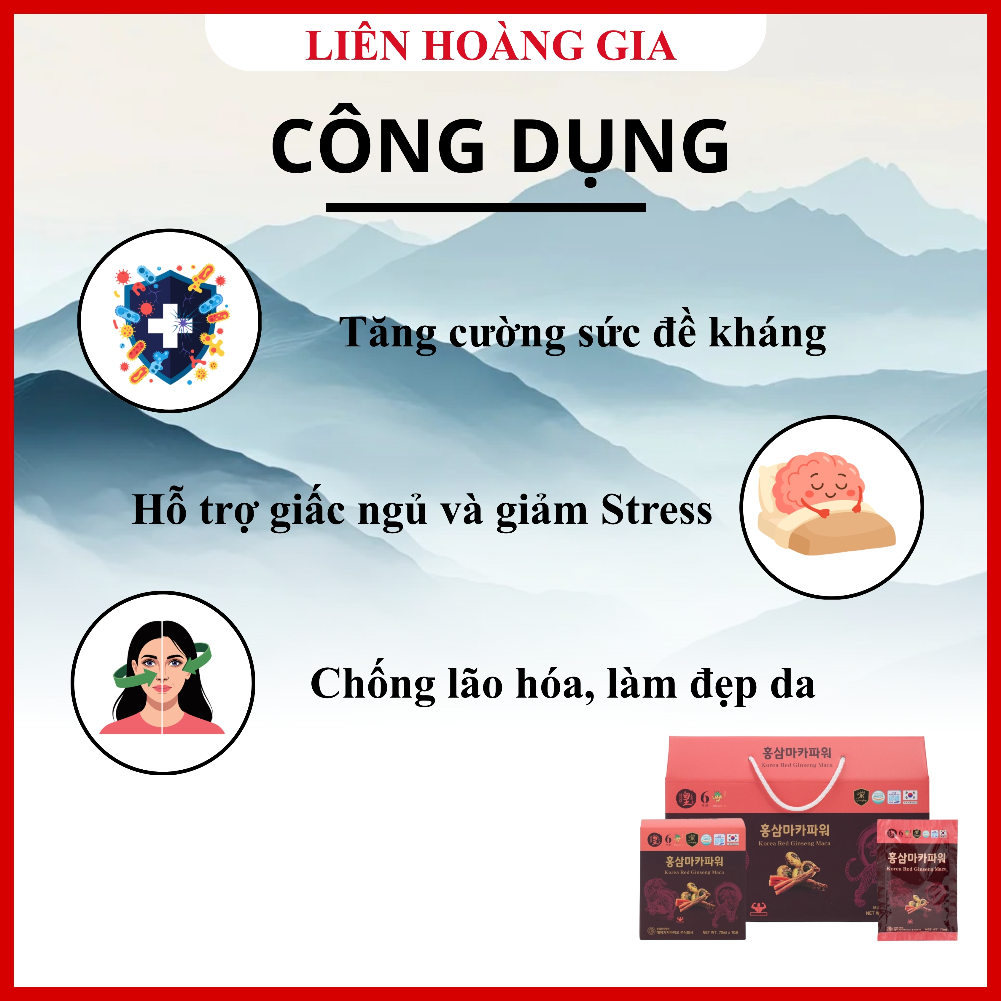 Công dụng tăng sức đề kháng và phục hồi thể trạng của nước hồng sâm Maca