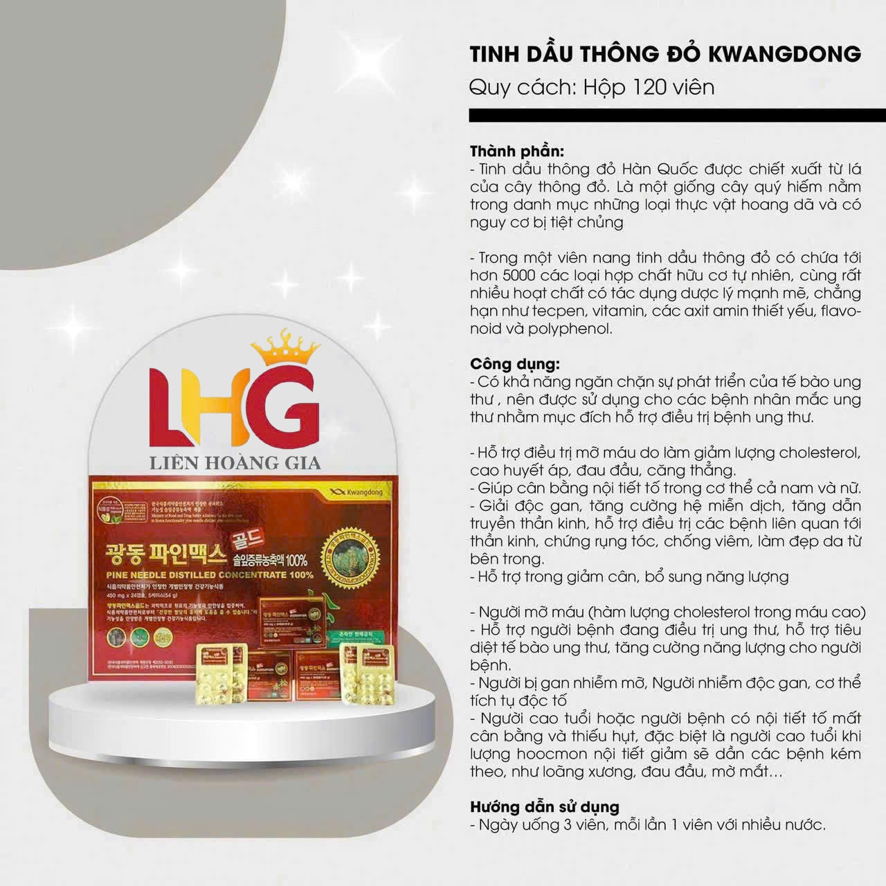 Hộp Tinh Dầu Thông Đỏ Kwangdong chính hãng nhập khẩu từ Hàn Quốc