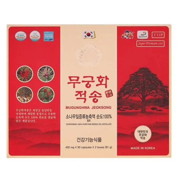Tinh dầu thông đỏ Mugunghwa Jeoksong hộp 180 viên chính hãng Hàn Quốc