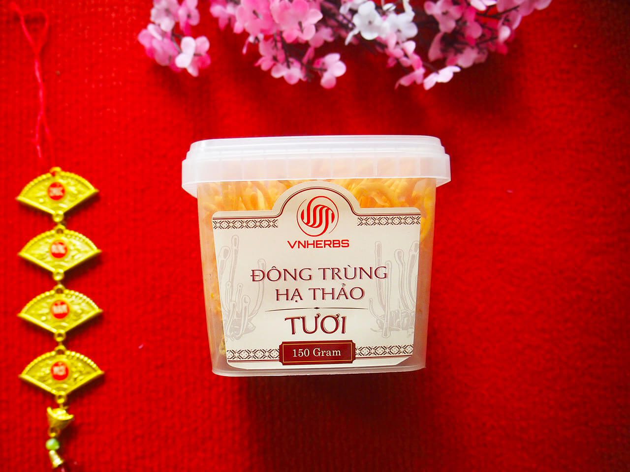 Hộp giấy Đông Trùng Hạ Thảo tươi 150g có đế sang trọng