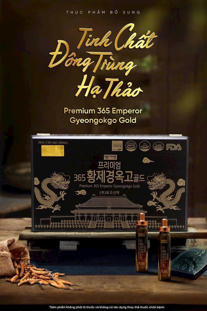 Premium 365 Emperor Gyeongokgo Gold tinh chất đông trùng 60 Ống Hàn Quốc