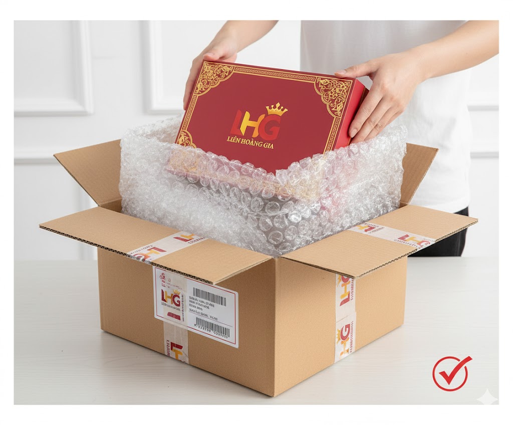 Gói hàng Sâm Yến Liên Hoàng Gia còn nguyên vẹn, đáp ứng điều kiện đổi trả