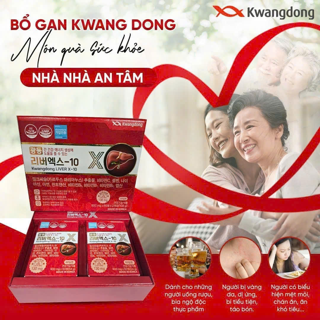 Bảng hướng dẫn liều dùng Kwangdong LiverX-10 1 viên/ngày