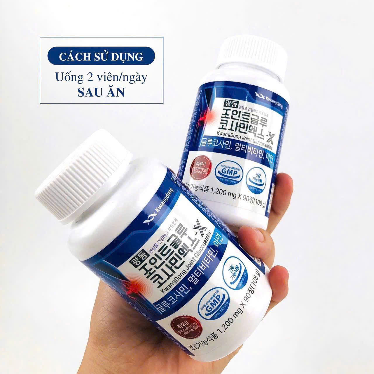 Hướng dẫn cách dùng viên uống Glucosamin Kwangdong theo liều lượng khuyến nghị