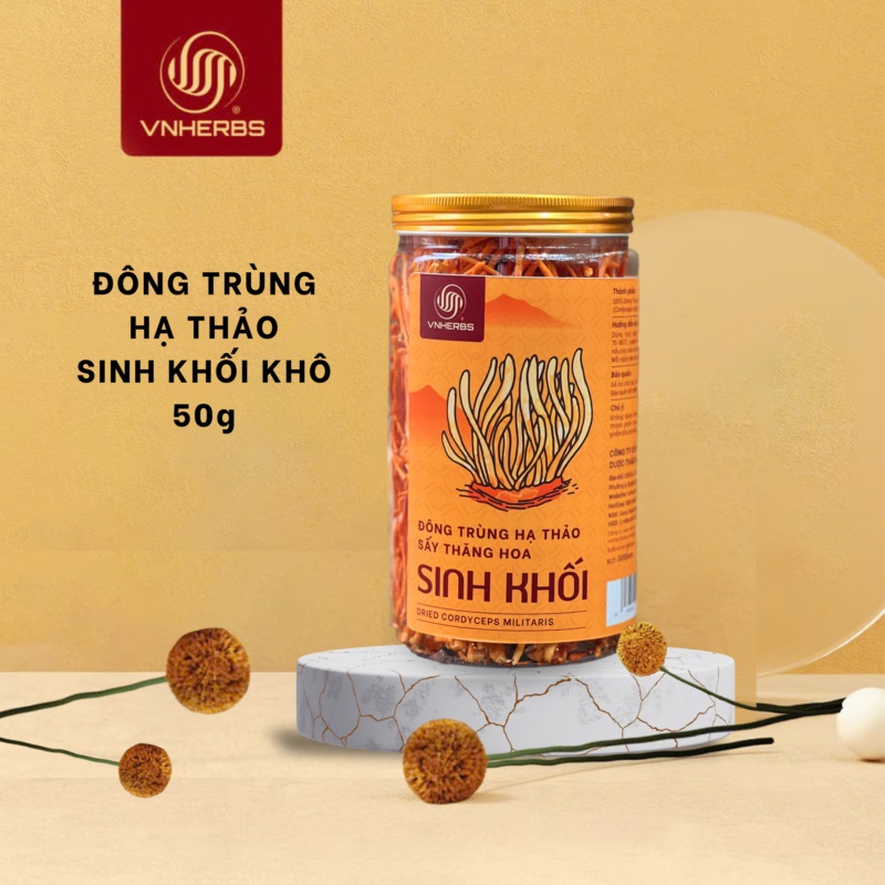 Đông Trùng Hạ Thảo sấy thăng hoa sinh khối 50 gram chính hãng