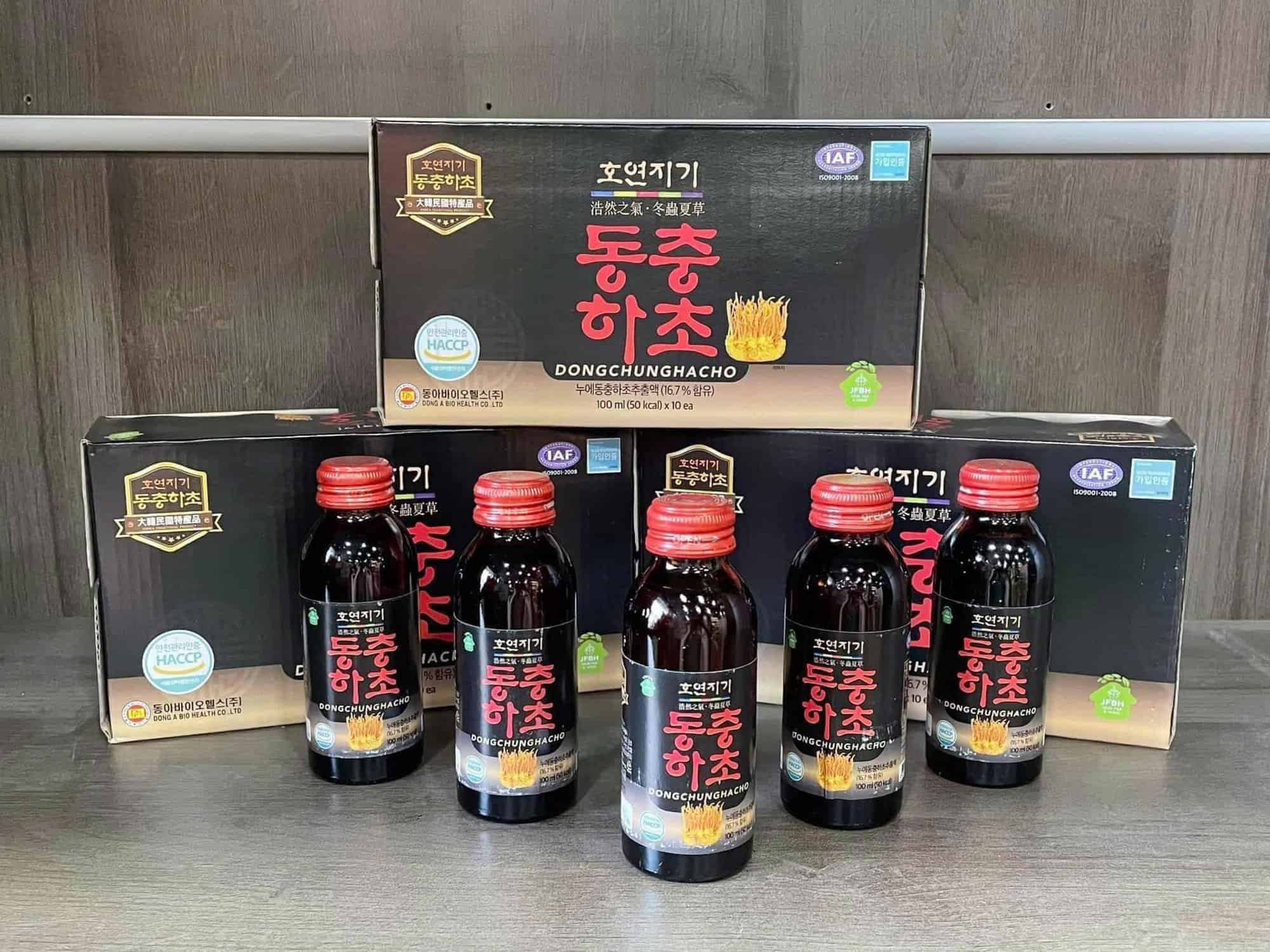 Nước uống Đông Trùng Hạ Thảo DongA Hàn Quốc hộp 10 chai chính hãng